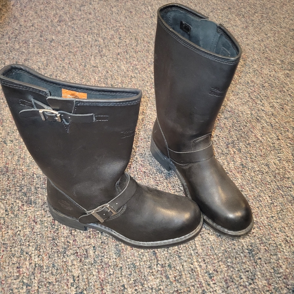 Harley-Davidson Black Leather Engineer Boots